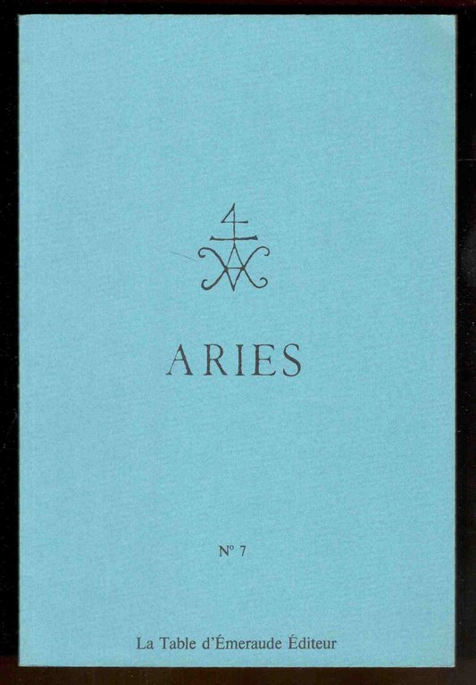 Aries. Association pour la recherche et l'information sur l'ésotérisme. N. …