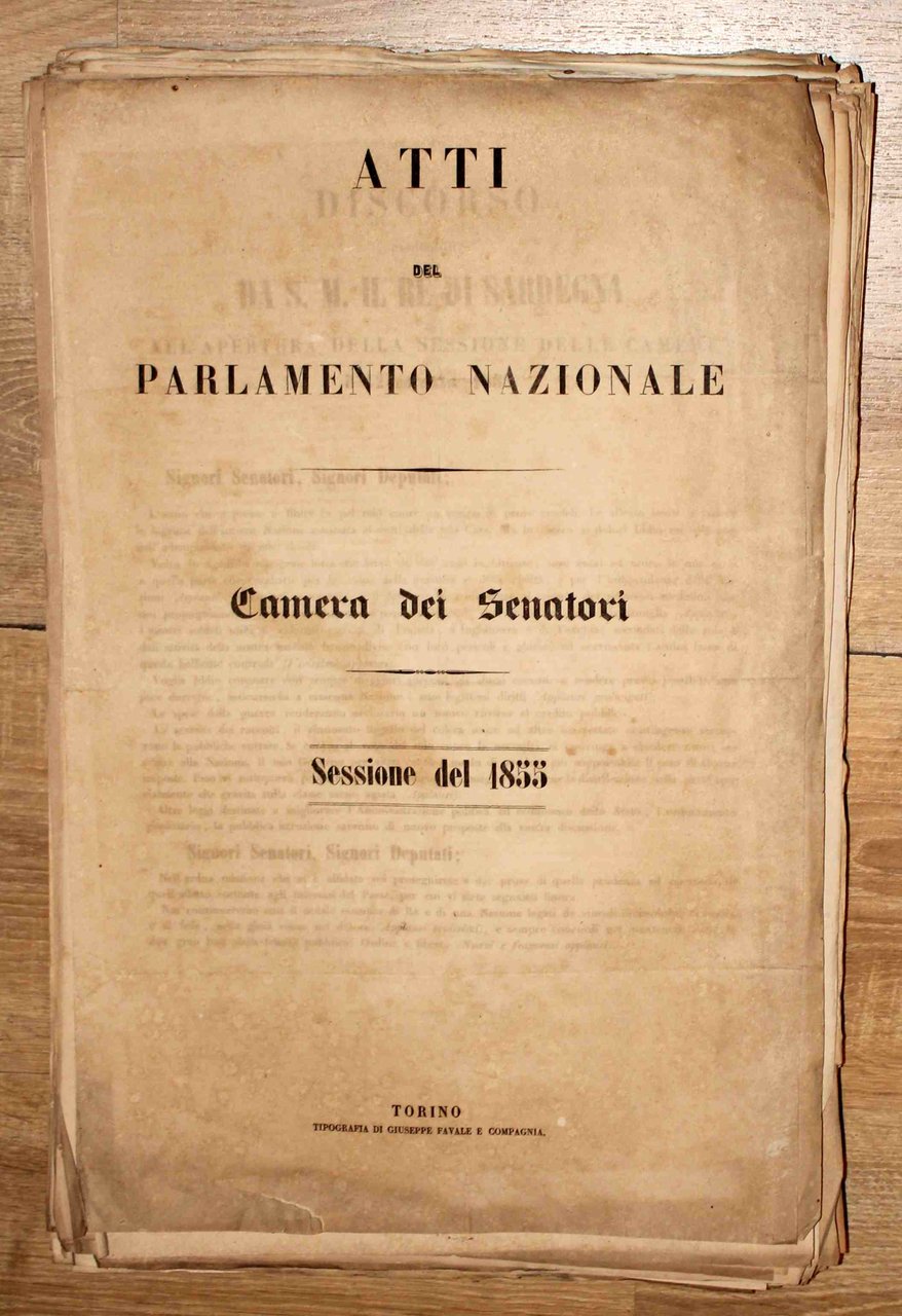 Atti del Parlamento Nazionale. Camera dei senatori. Sessione del 1855. … | Immagine principale
