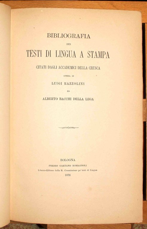 Bibliografia dei testi di lingua a stampa citati dagli accademici …