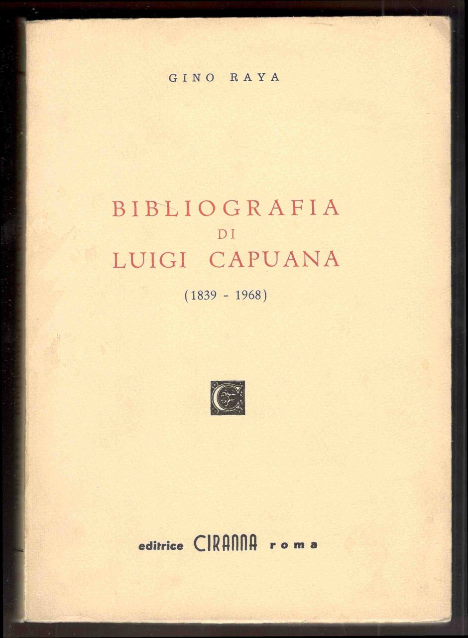 Bibliografia di Luigi Capuana (1839 - 1968)