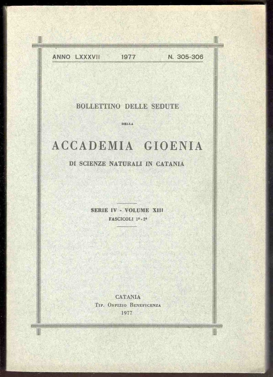 Bollettino delle sedute della Accademia Gioenia di Scienze Naturali in …