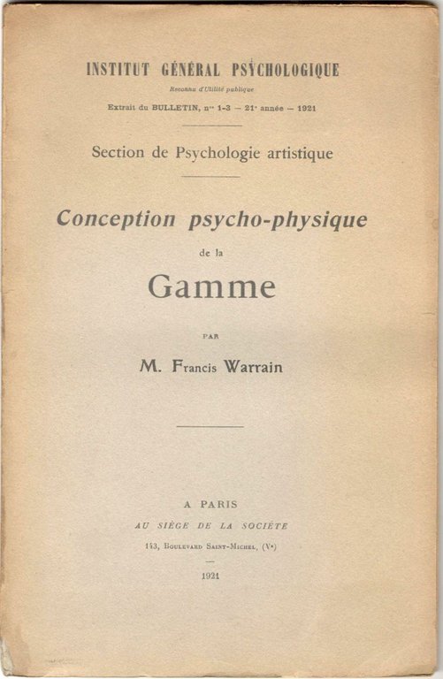 Conception psycho-physique de la Gamme