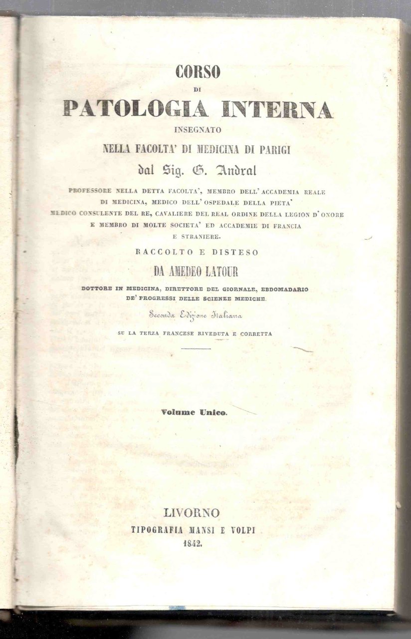 Corso di patologia interna insegnato nella Facoltà di Medicina di … | Immagine principale
