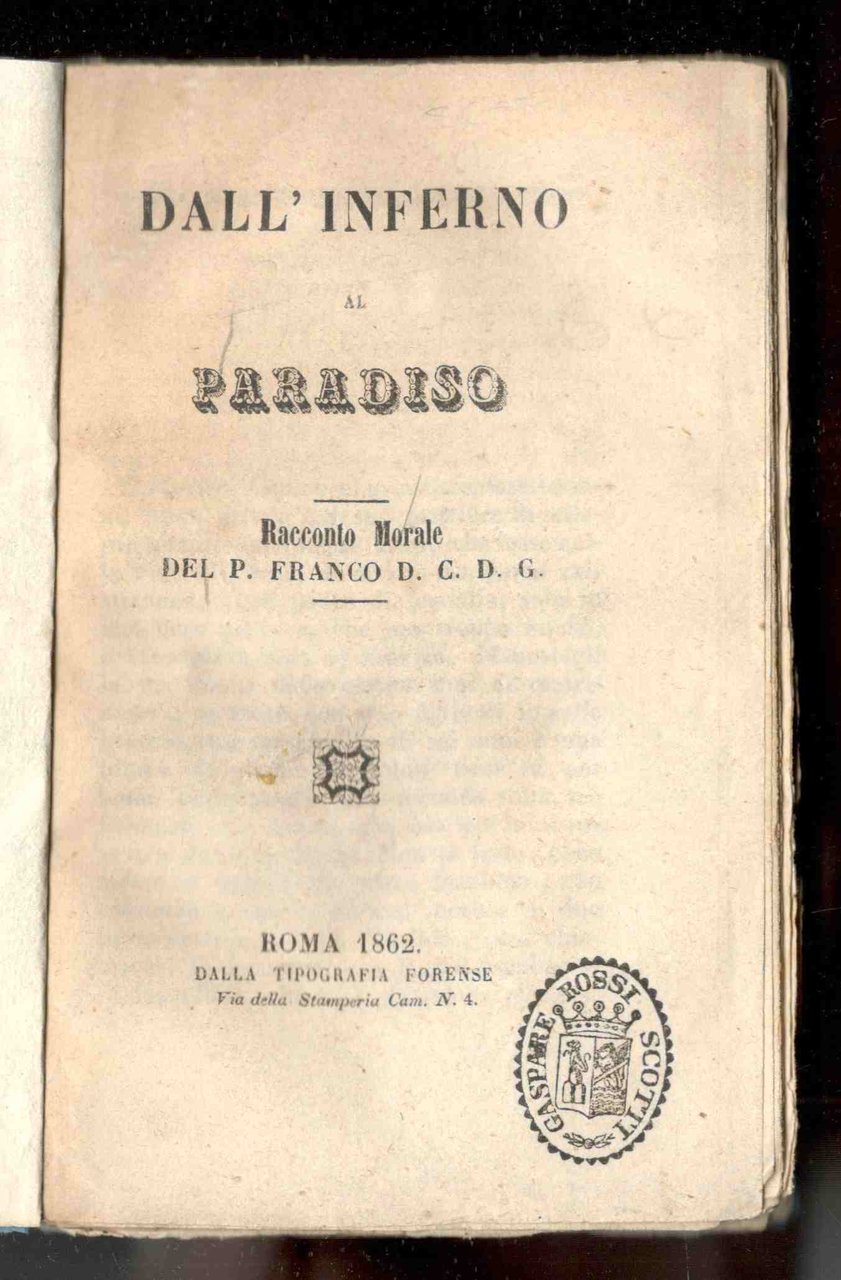 Dall'Inferno al Paradiso. Racconto morale del p. Franco D. C. … | Immagine principale