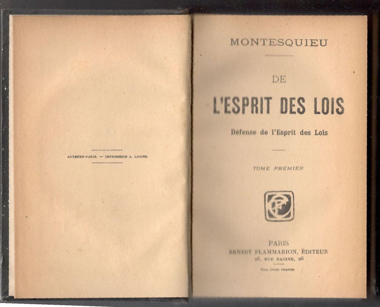 De l'Esprit des Lois. - Défense de l'Esprit des Lois. …