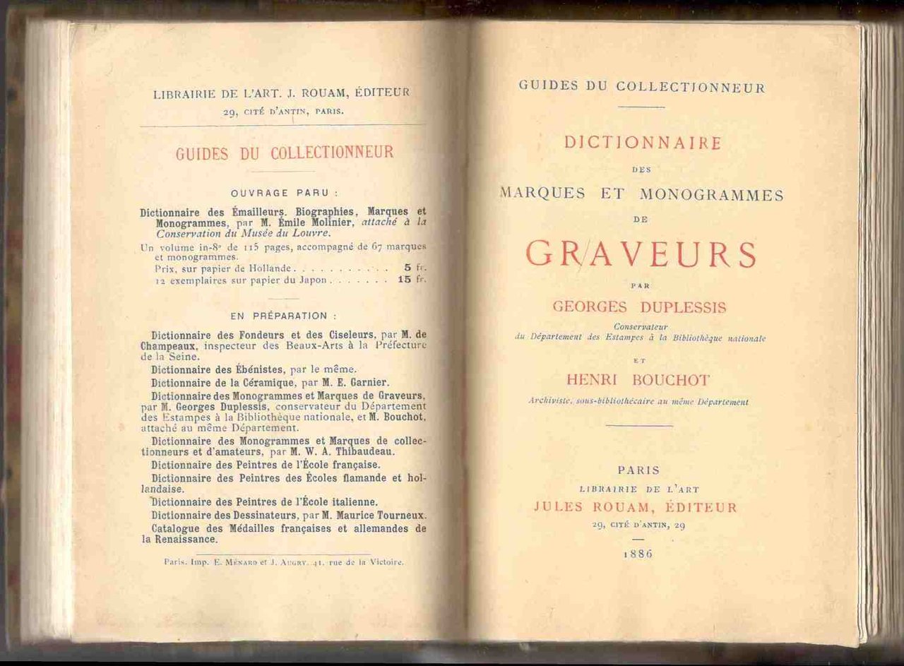 Dictionnaire des marques et monogrammes de graveurs