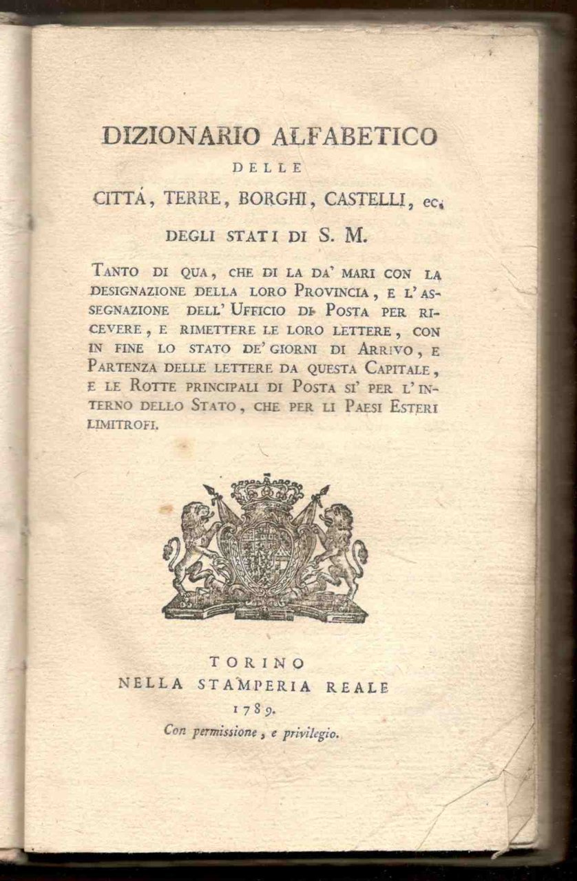 Dizionario alfabetico delle città, terre, borghi, castelli, ec. degli Stati …