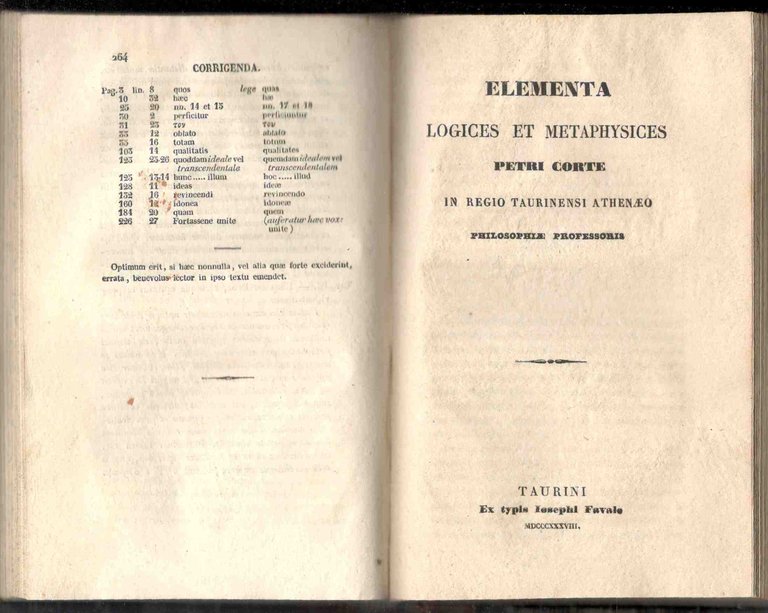 Elementa philosophiae theoreticae - Elementa Logices et metaphysices. (Due opere …