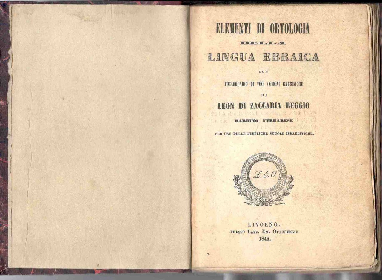 Elementi di ortologia della lingua ebraica con vocabolario di voci …