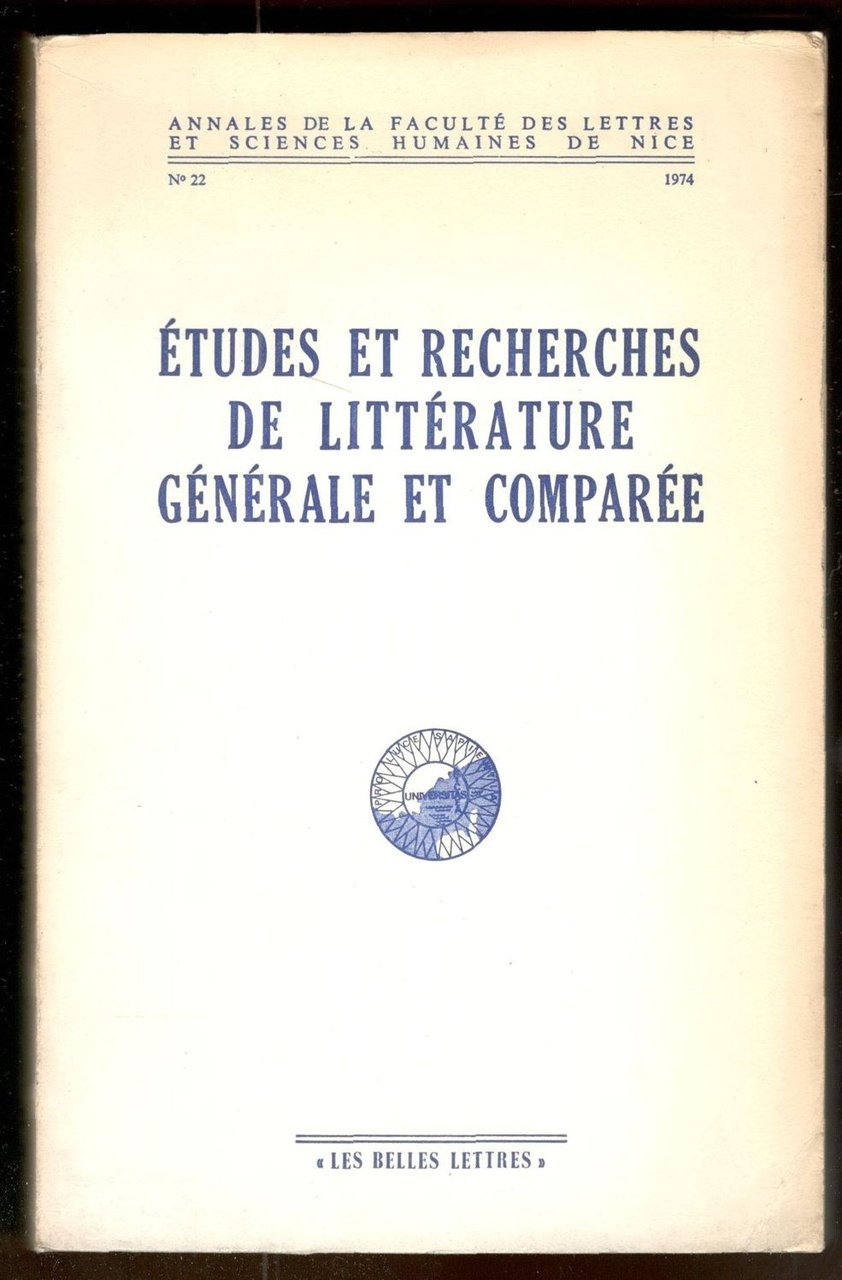 Études er recherches de littérature générale et comparée