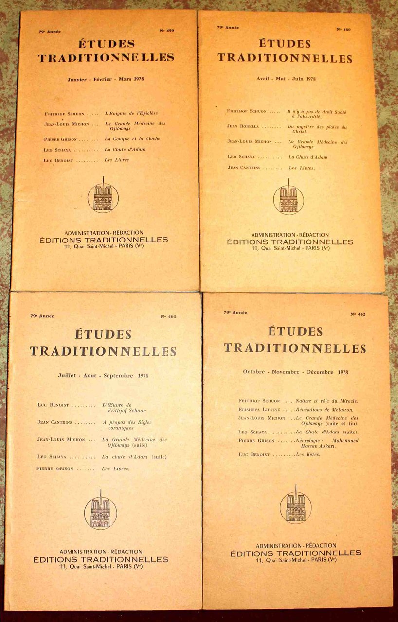 Études Traditionnelles. 79e année. Annata completa 1978. Numeri 459 - …