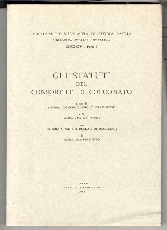 Gli statuti del consortile di Cocconato