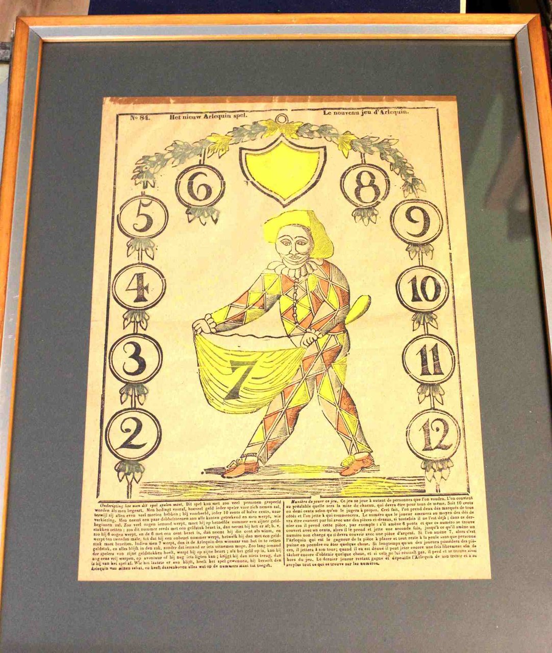 Het Nieuw Arlequinspel - Le nouveau jeu d'Arlequin. Xilografia originale …