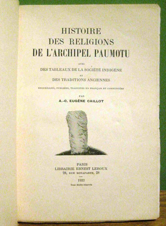 Histoire des religions de l'archipel Paumotu avec des tableaux de …