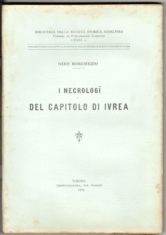 I necrologi del Capitolo di Ivrea