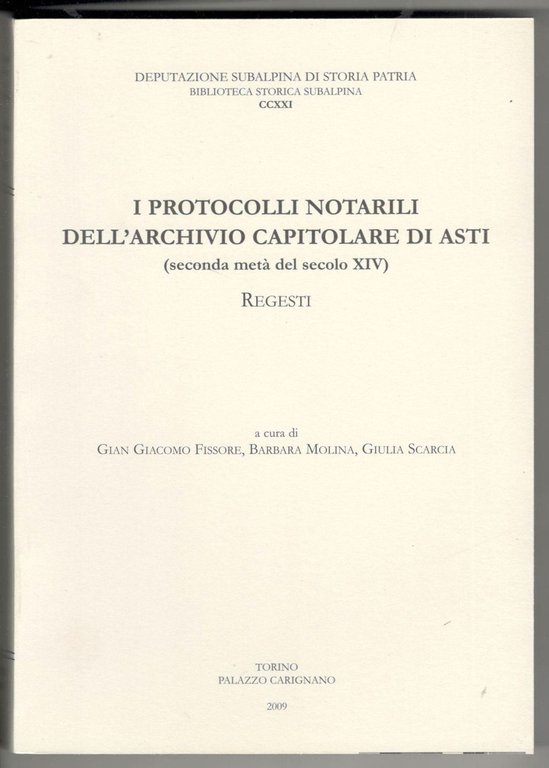 I protocolli notarili dell'archivio capitolare di Asti (seconda metà del …