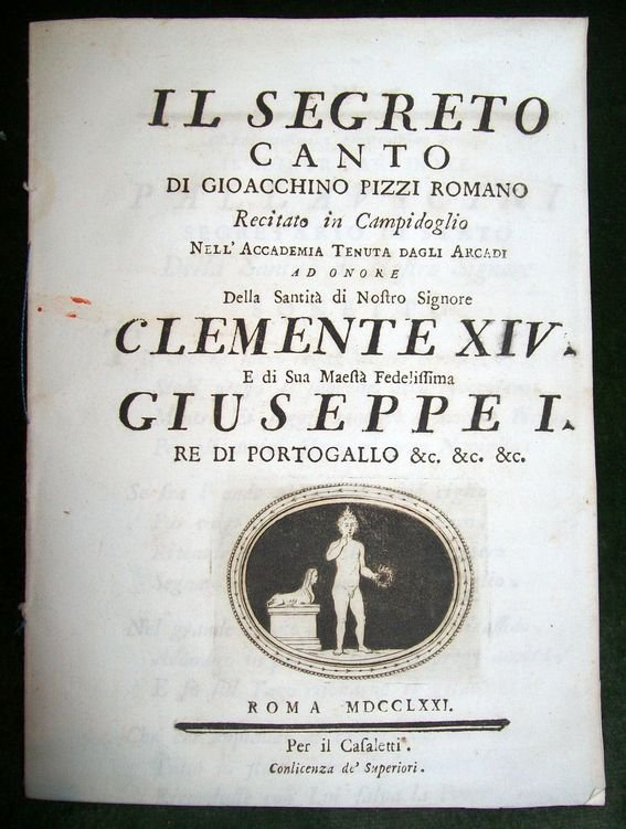 Il Segreto. Canto di Gioacchino Pizzi romano. Recitato in Campidoglio …