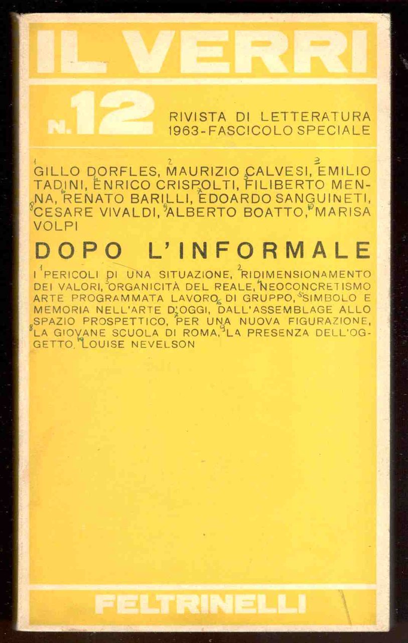 Il Verri. Rivista di letteratura diretta da Luciano Anceschi. N. …