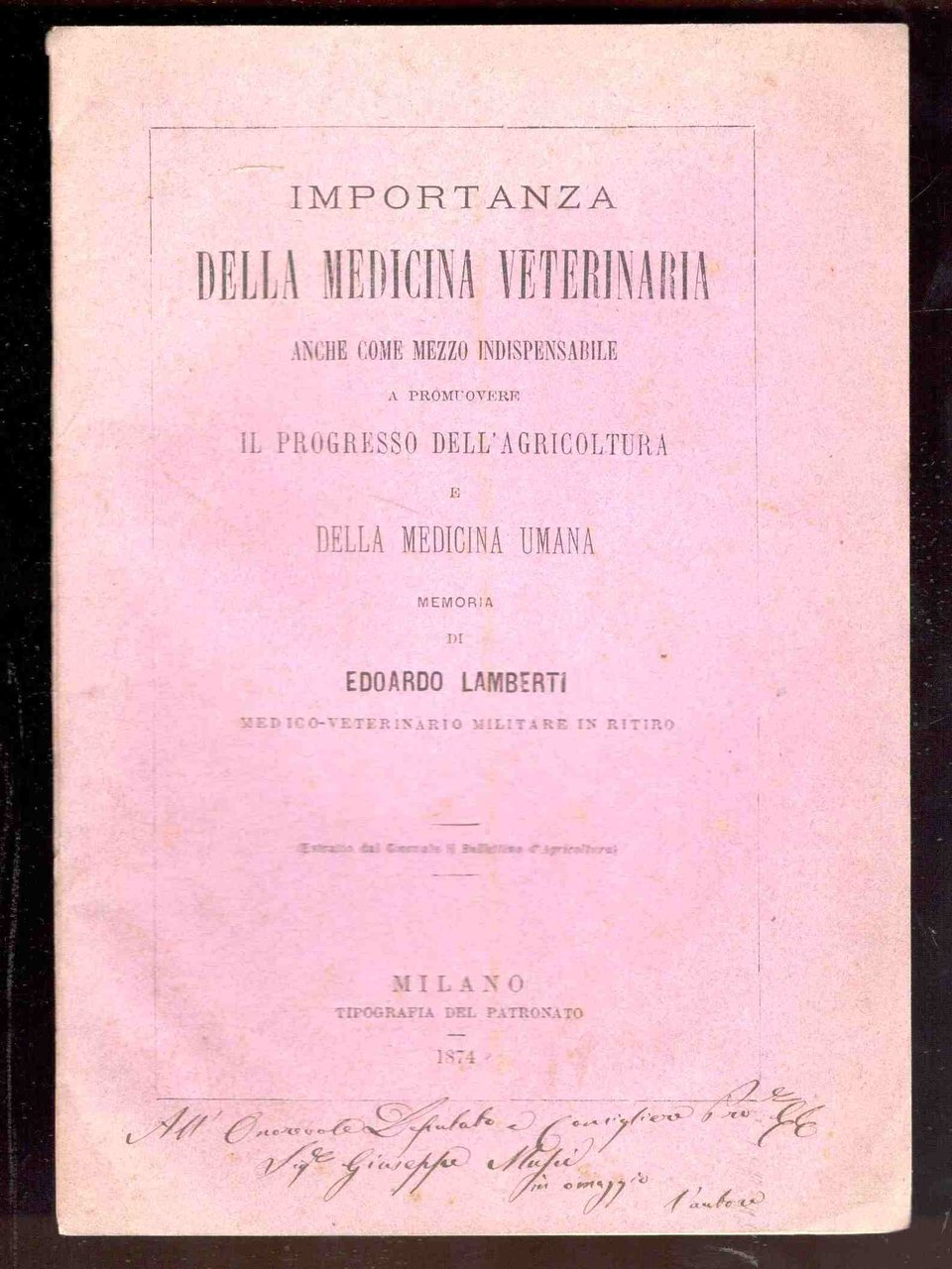 Importanza della medicina veterinaria Anche come mezzo indispensabile a promuovere …