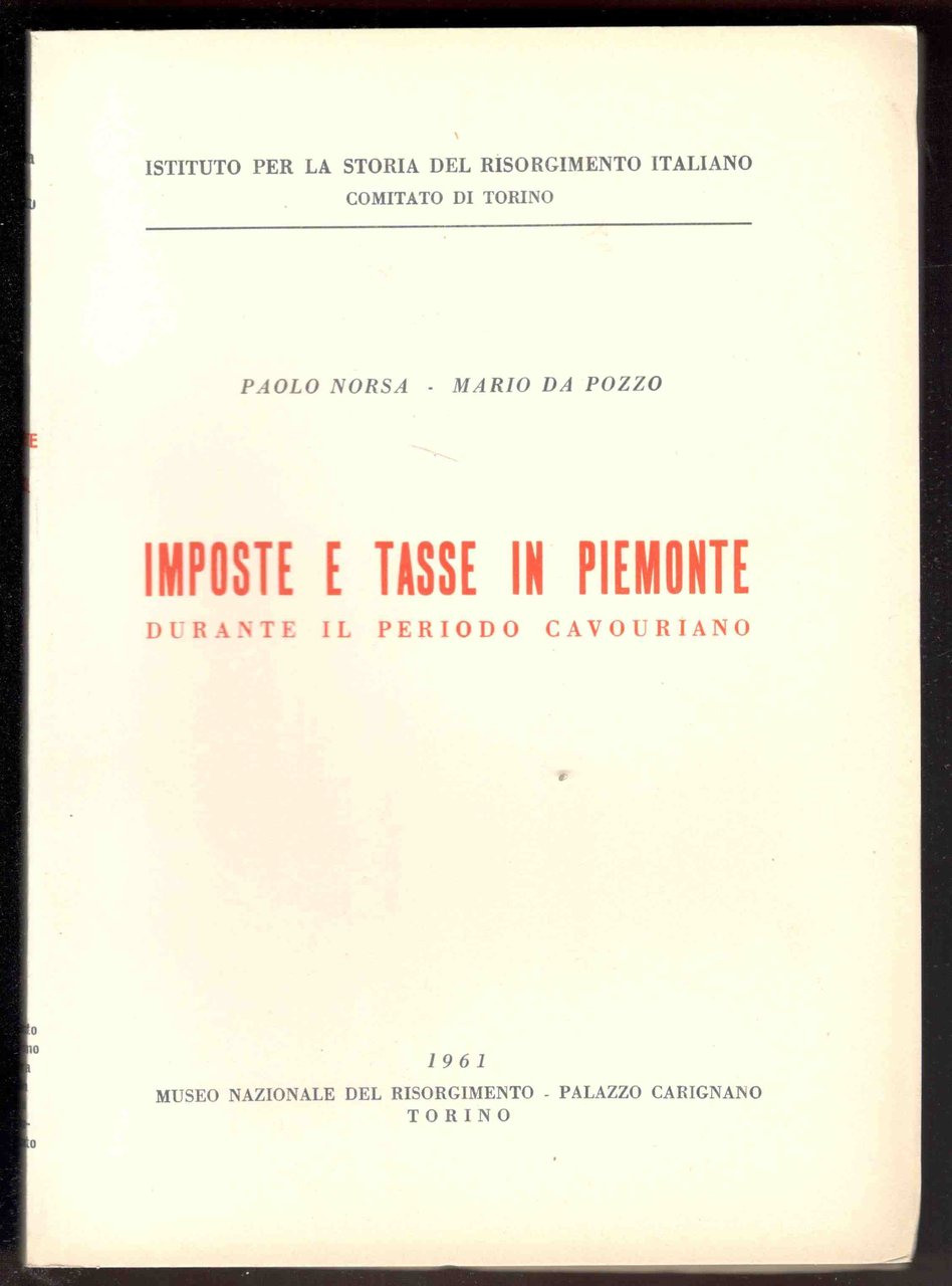Imposte e tasse in piemonte durante il periodo cavouriano