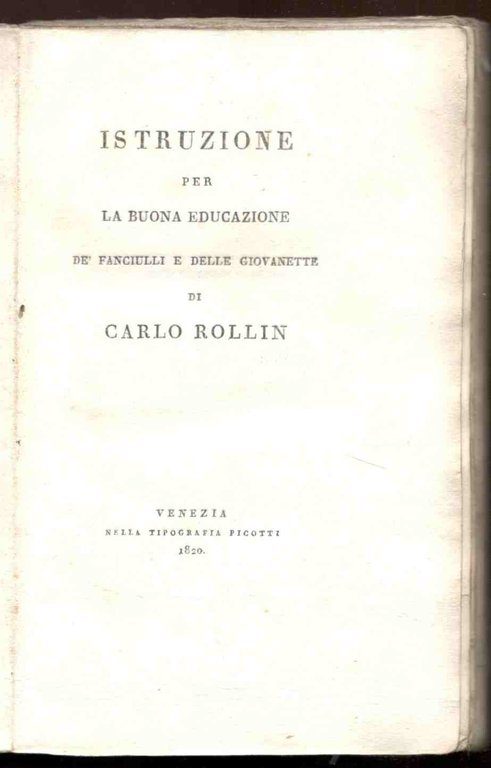 Istruzione per la buona educazione de' fanciulli e delle giovanette