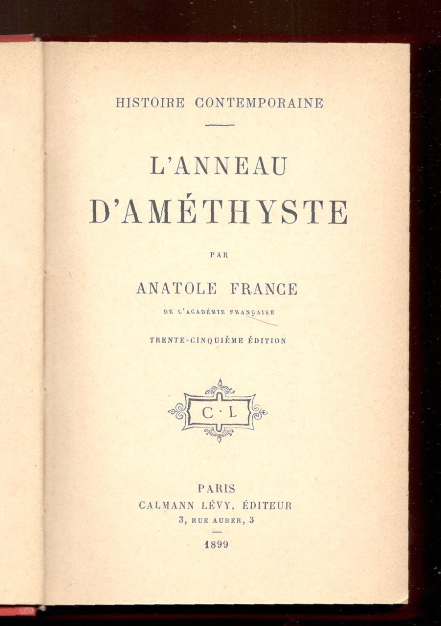 L'anneau d'amétiste | Immagine principale