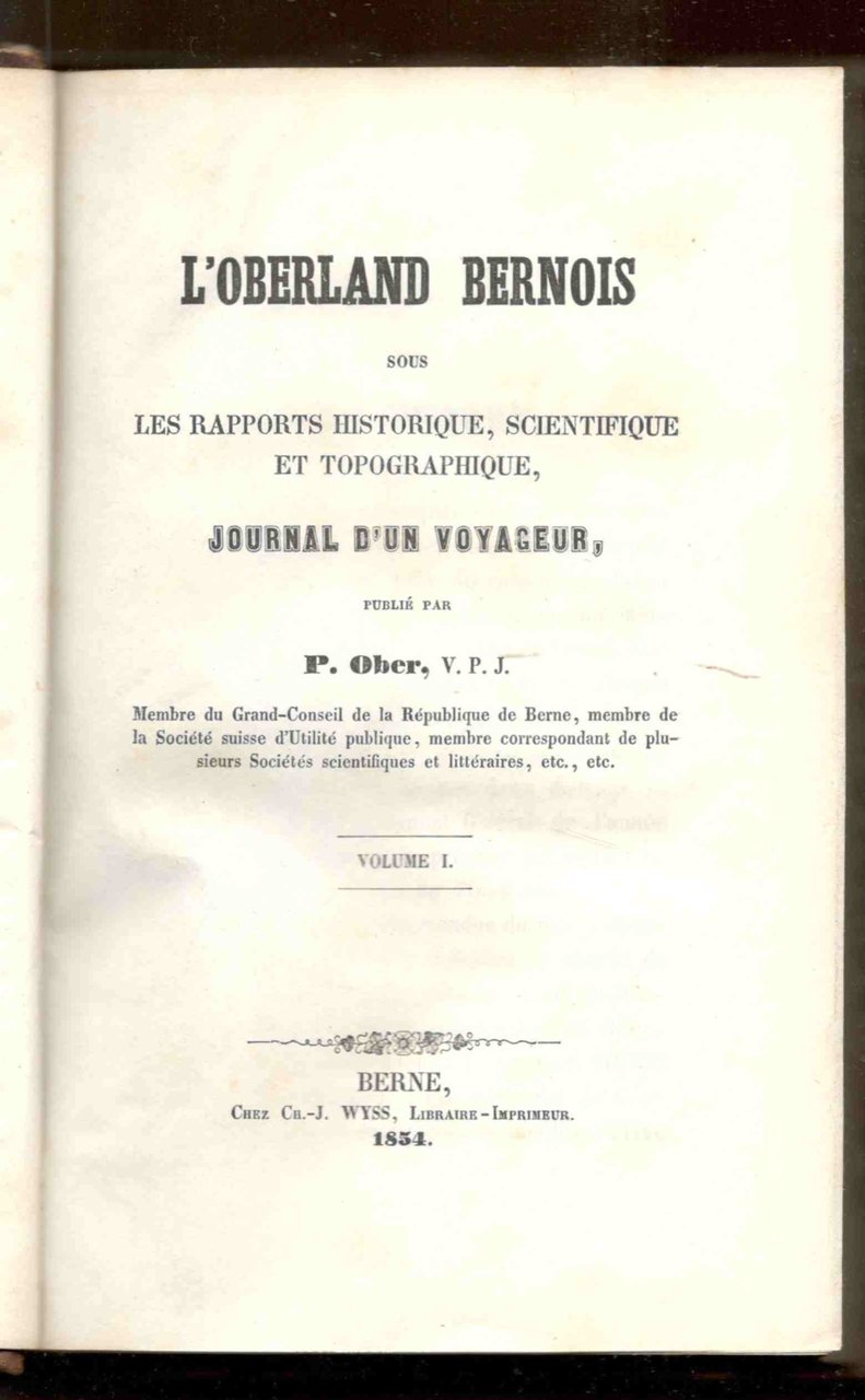 L'Oberland Bernois sous les rapports historique, scientifique et topographique, Journal …