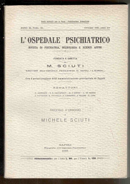 L'ospedale psichiatrico: rivista di psichiatria, neurologia e scienze affini. Fondata … | Immagine Gallery 2