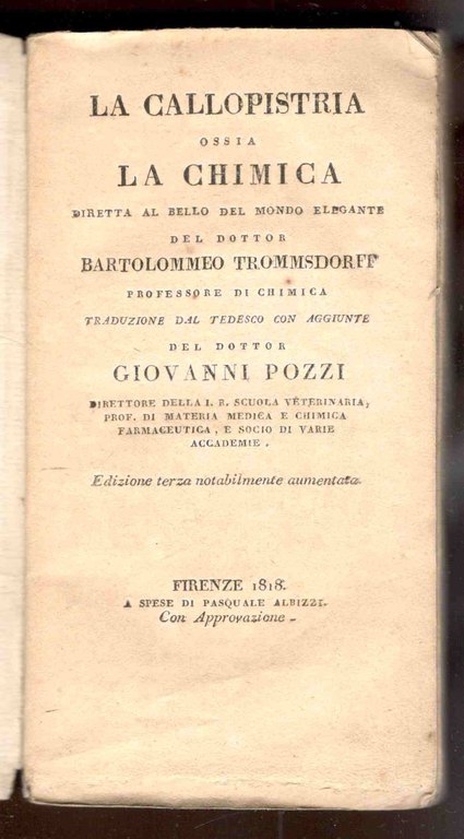 La callopistria ossia la Chimica diretta al bello del mondo …
