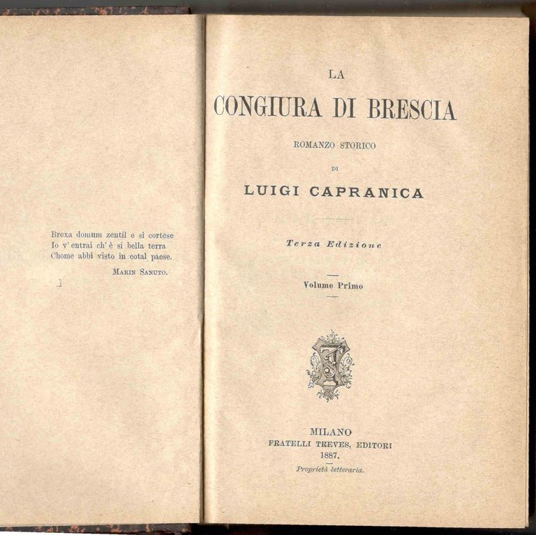 La congiura di Brescia. Romanzo storico