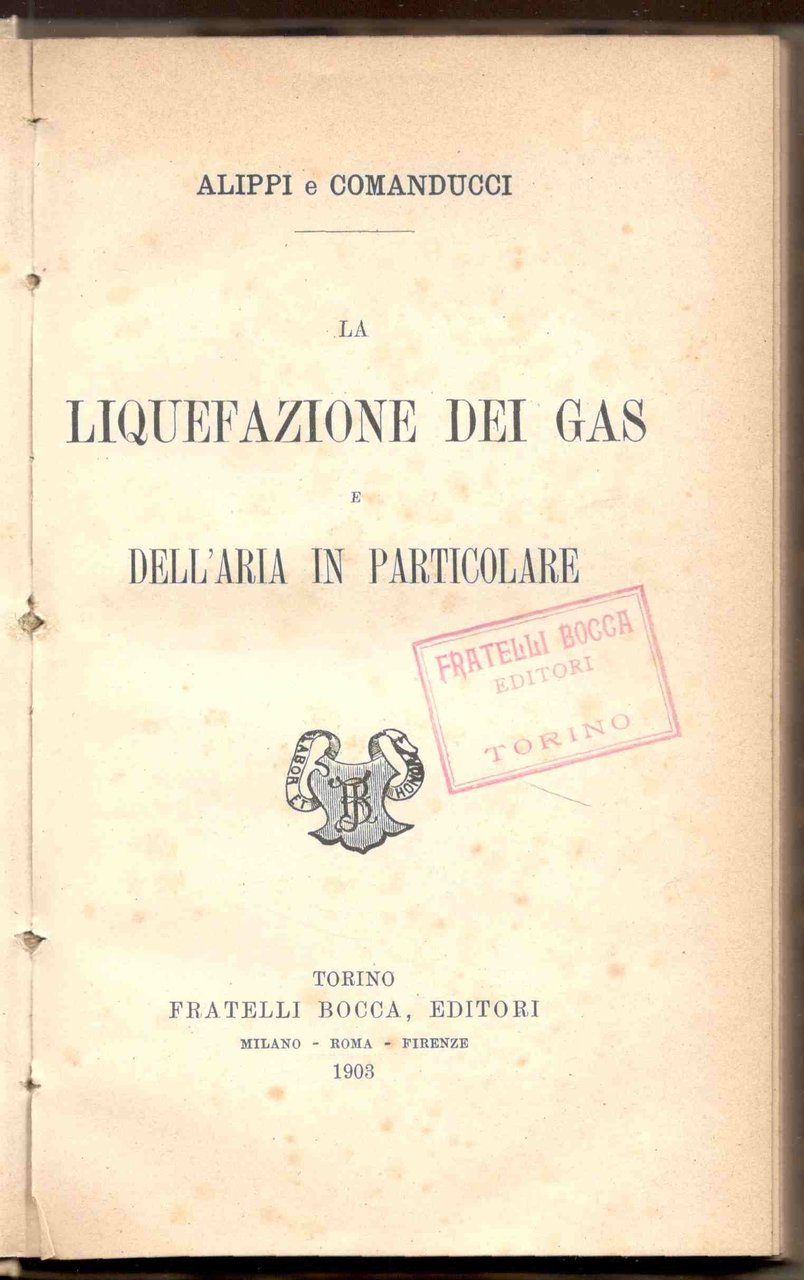 La liquefazione dei gas e dell'aria in particolare