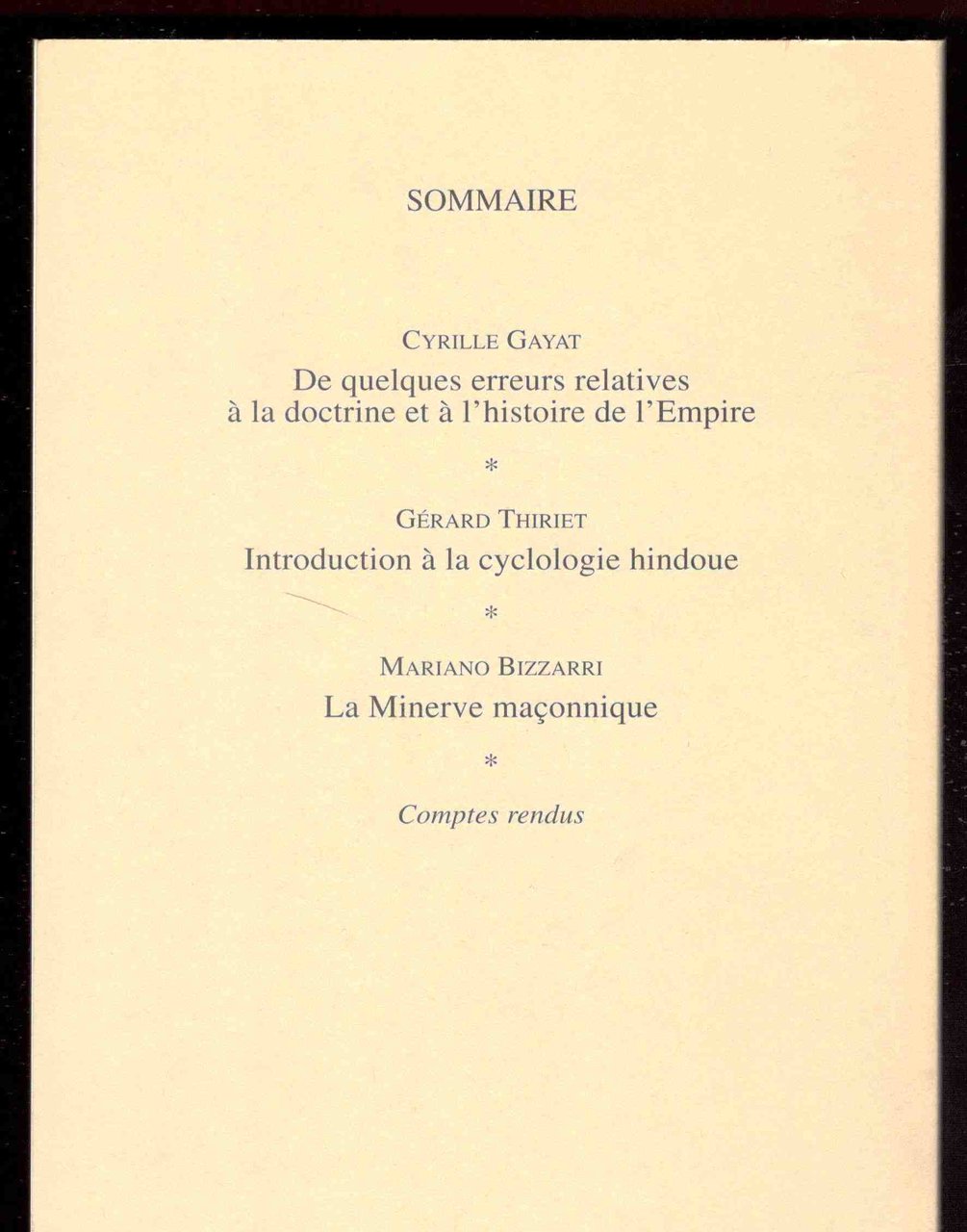 La règle d'Abraham. Revue semestrielle. N. 11. Juin 2001