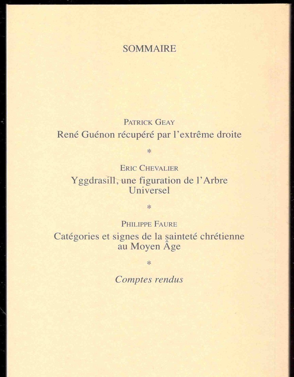 La règle d'Abraham. Revue semestrielle. N. 16. Décembre 2003