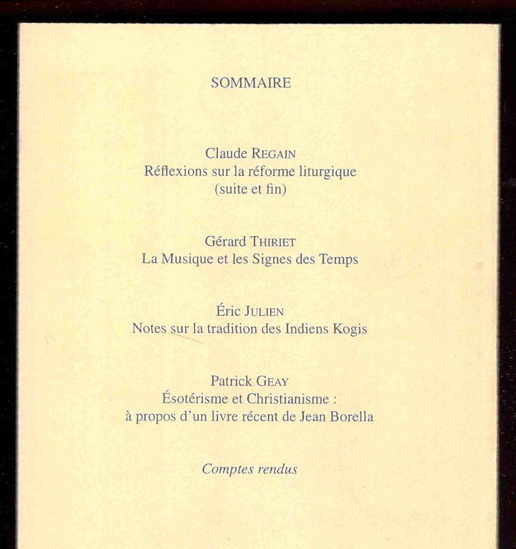 La règle d'Abraham. Revue semestrielle. N. 6. Décembre 1998