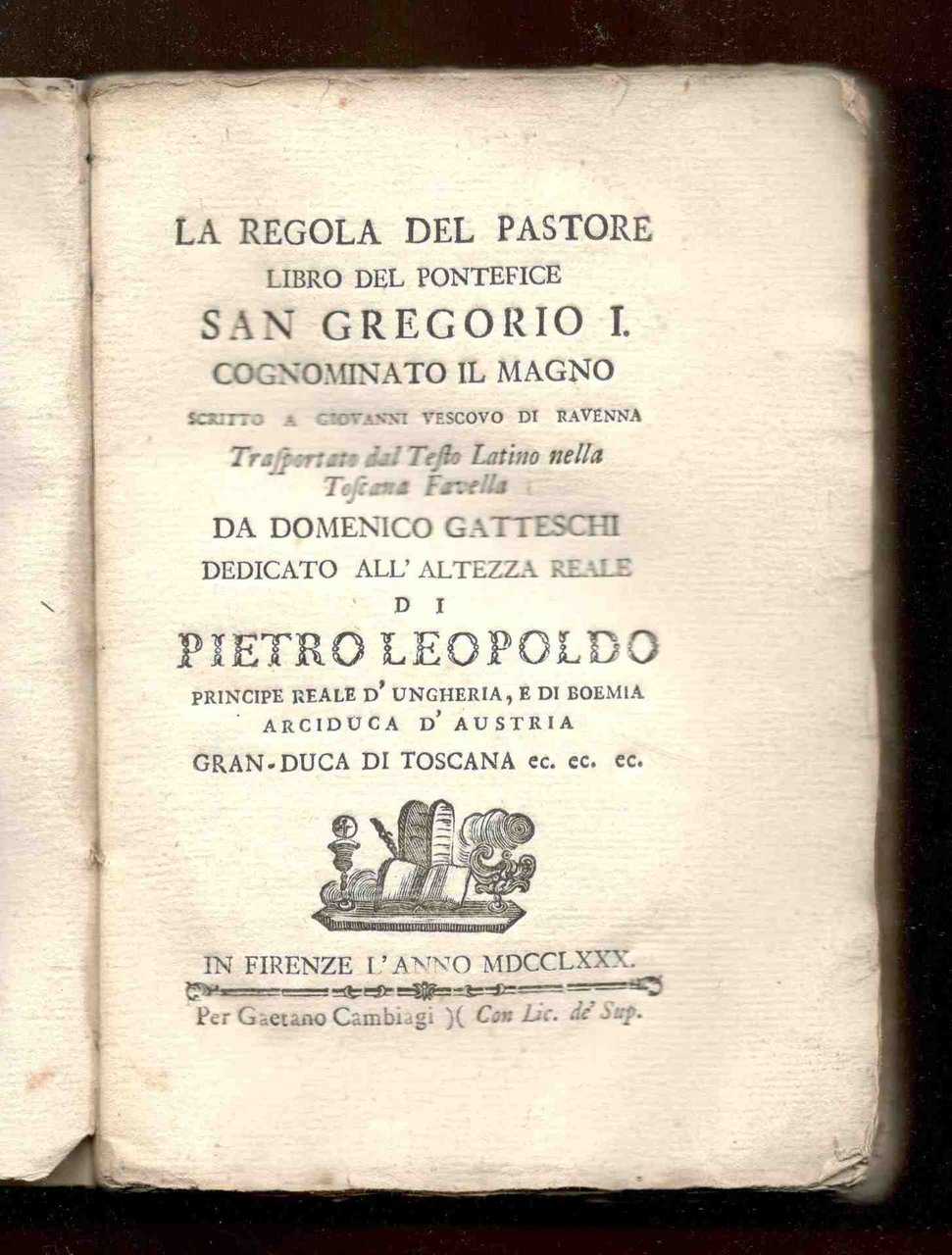 La regola del Pastore. Libro del Pontefice San Gregorio I …
