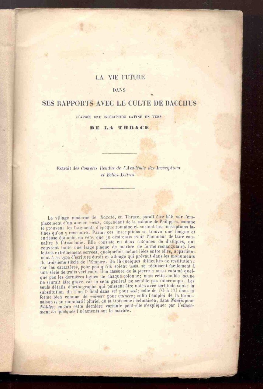 La vie future dans ses rapports avec le culte de …