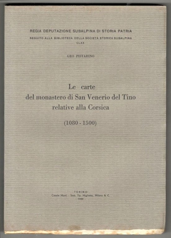 Le carte del monastero di San Venerio del Tino relative …