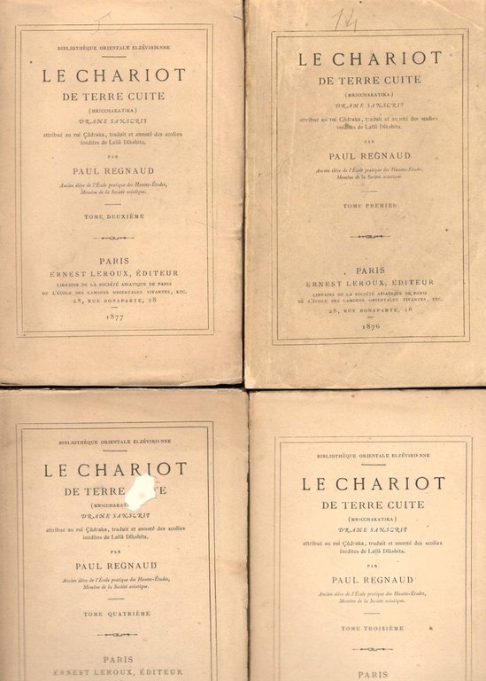 Le chariot de terre cuite (Mricchakatika). Drame sanscrit attribué au …