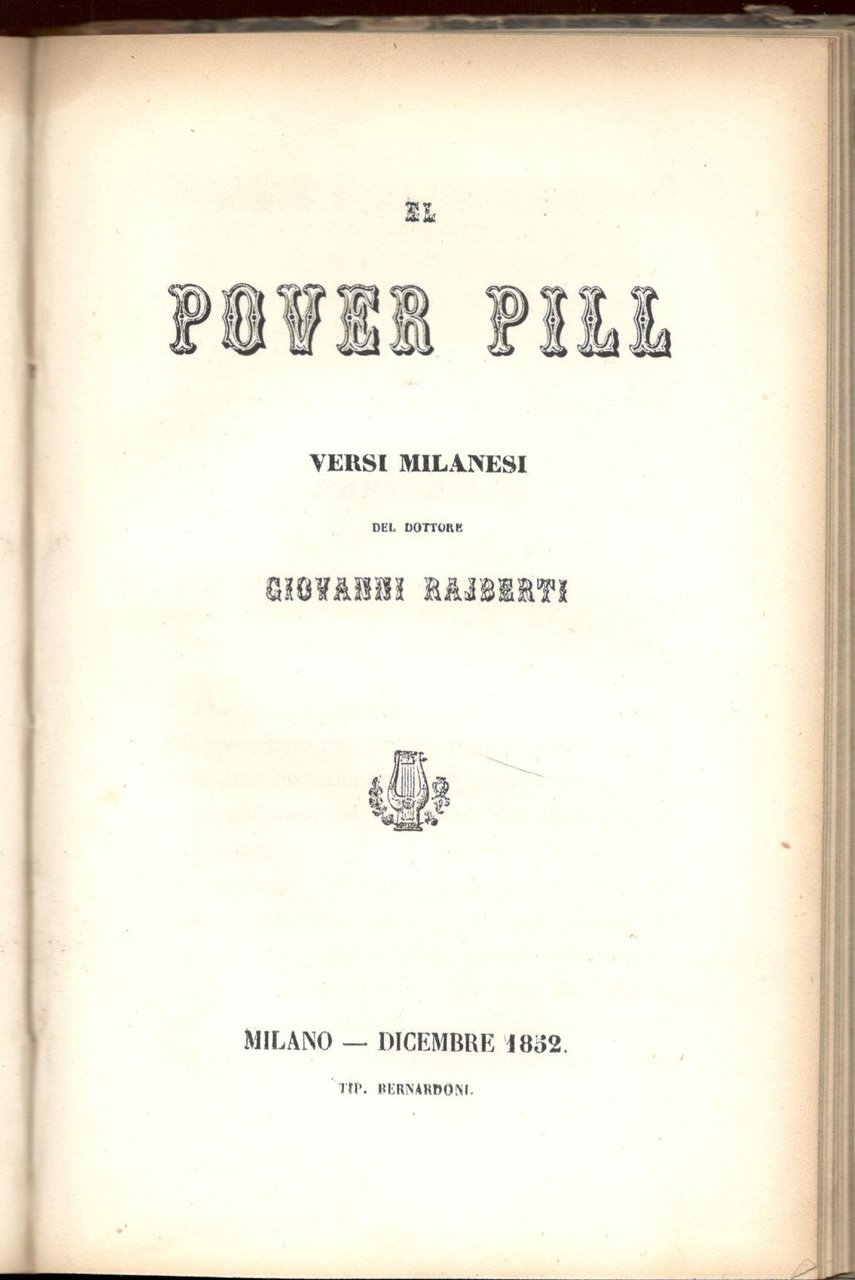 Le strade ferrate. Sestine milanesi. - Fest de Natal. Versi …