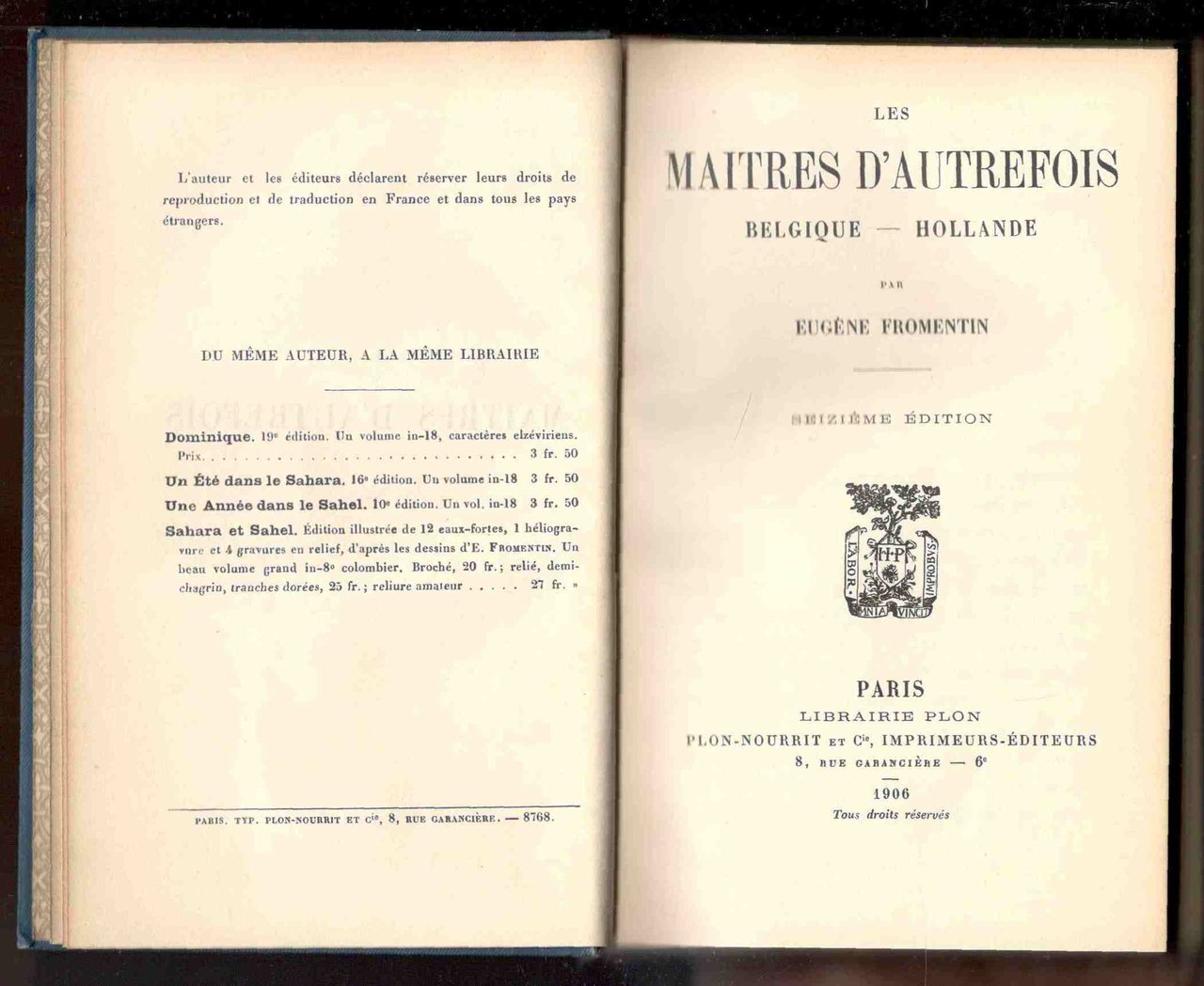 Les maitres d'autrefois. Belgique - Hollande | Immagine principale