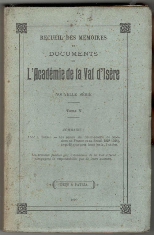 Les Soeurs de Saint-Joseph de Moûtiers (Savoie) en France et …