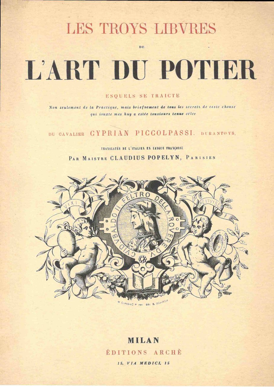 Les troys libvres de l'art du potier. Esquels de traicte …
