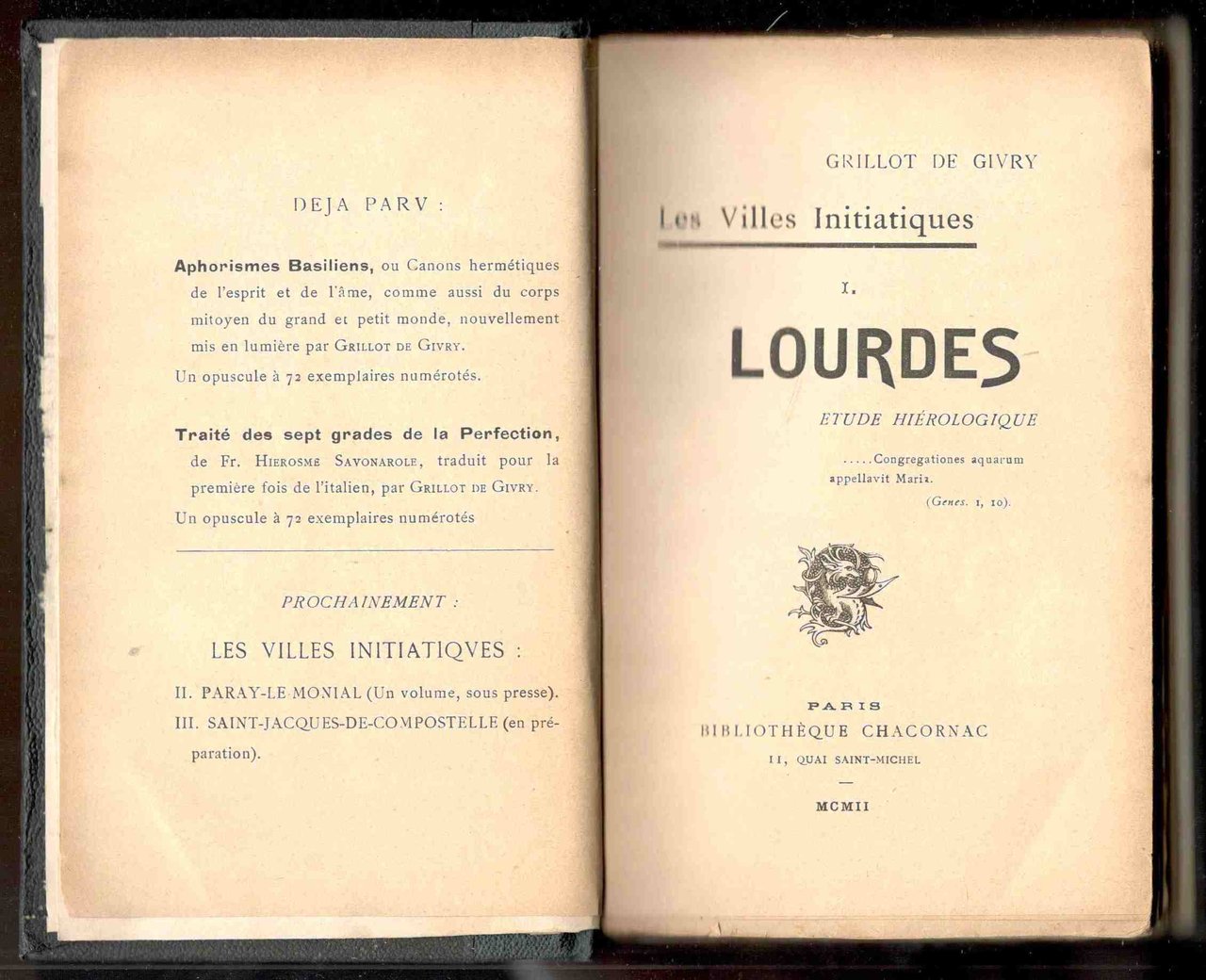 Les villes initiatiques. I. Lourdes. Étude hiérologique