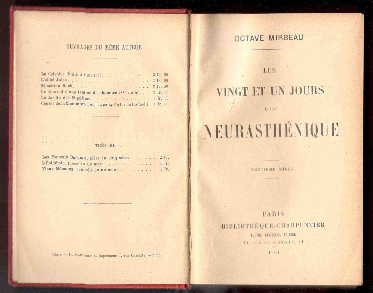 Les vingt et un jours d'un neurasthénique