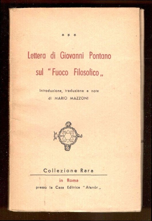 Lettera di Giovanni Pontano sul 'Fuoco Filosofico'