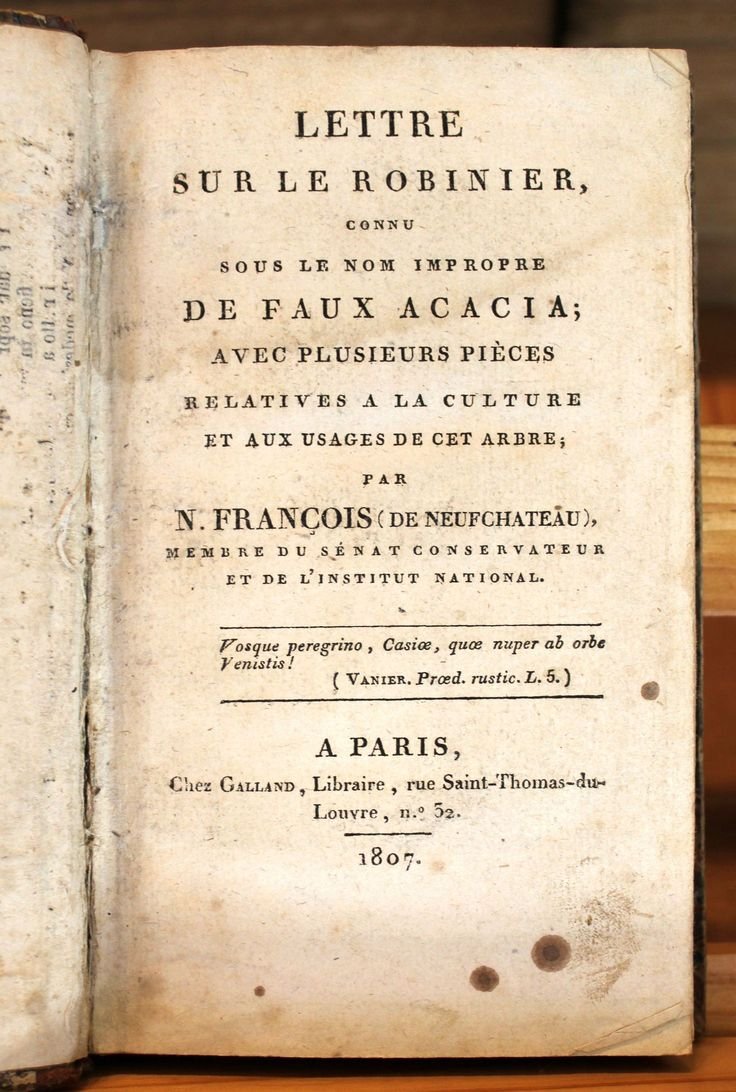 Lettre sur le Robinier connu sous le nom impropre de … | Immagine principale