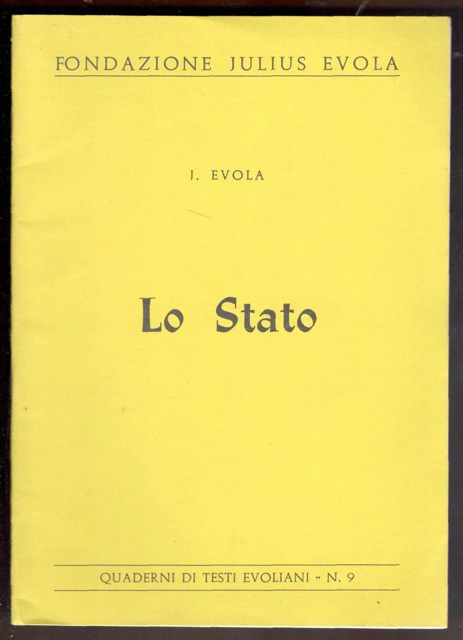 Lo stato. Quaderni di Testi Evoliani, n. 9 | Immagine principale