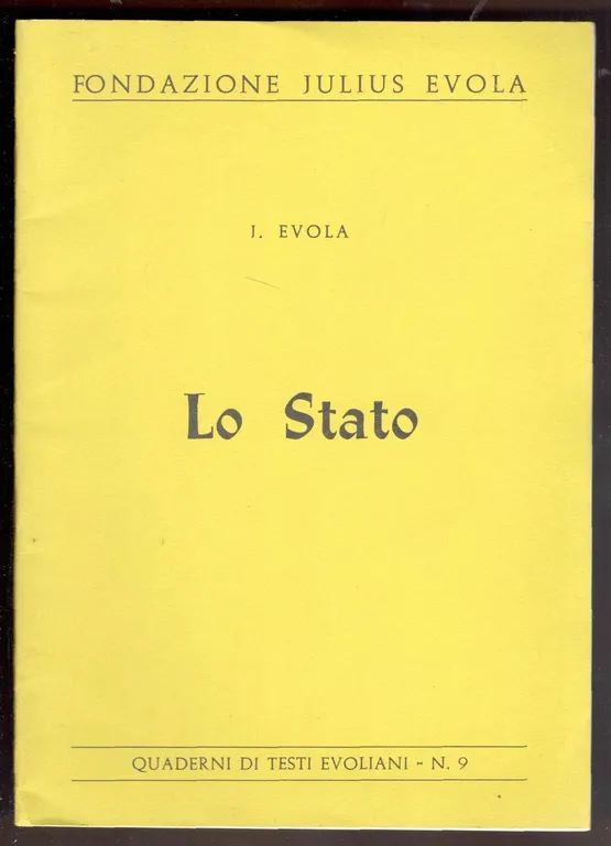 Lo stato. Quaderni di Testi Evoliani, n. 9 | Immagine Gallery 1