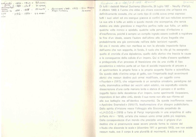 Marcel Duchamp, 20 Marzo - 20 Aprile 1972
