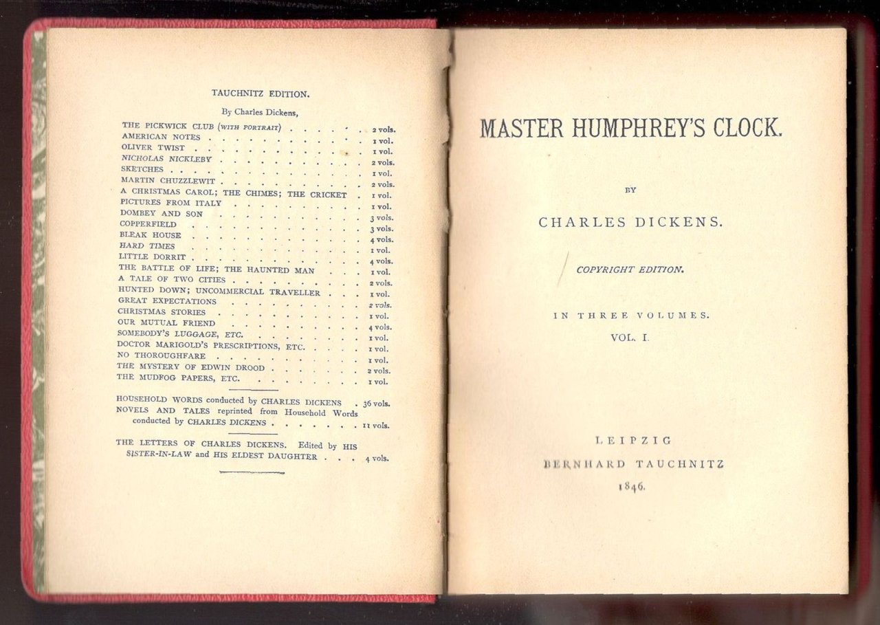 Master's Humphrey's clock. In three volumes